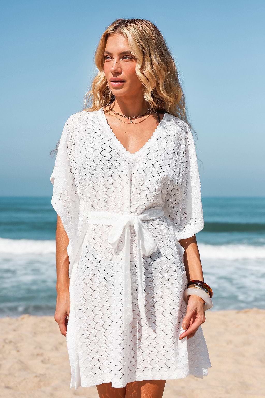 Turn the Tables White Cover-Up Mini Dress
