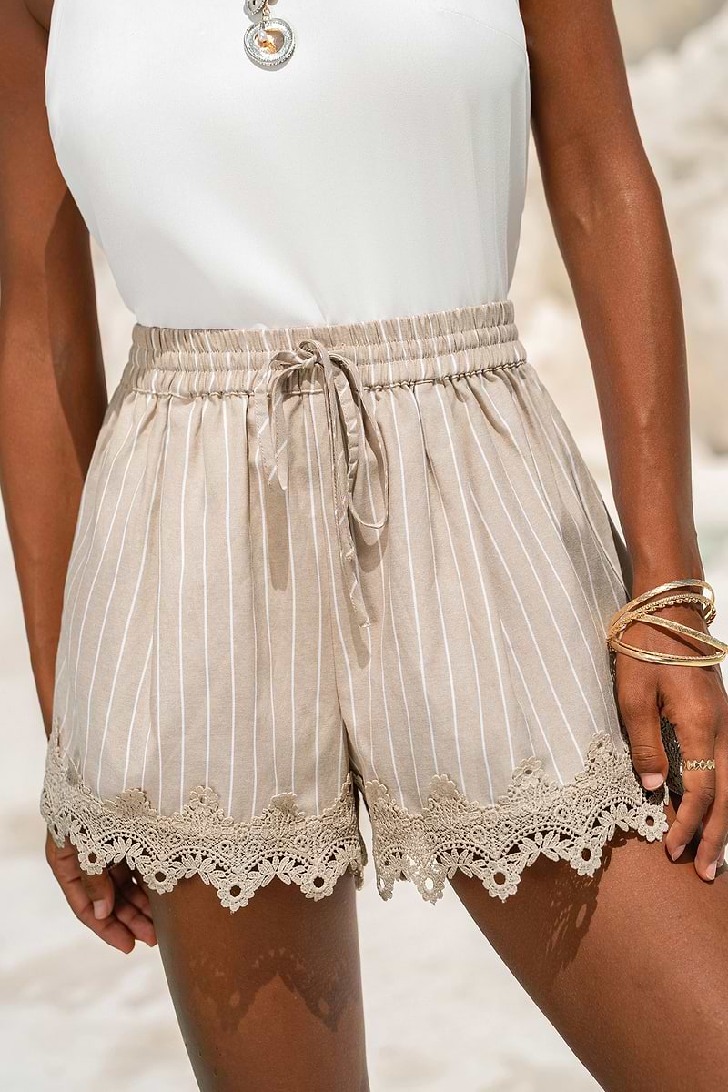 Poppy Field Striped Shorts