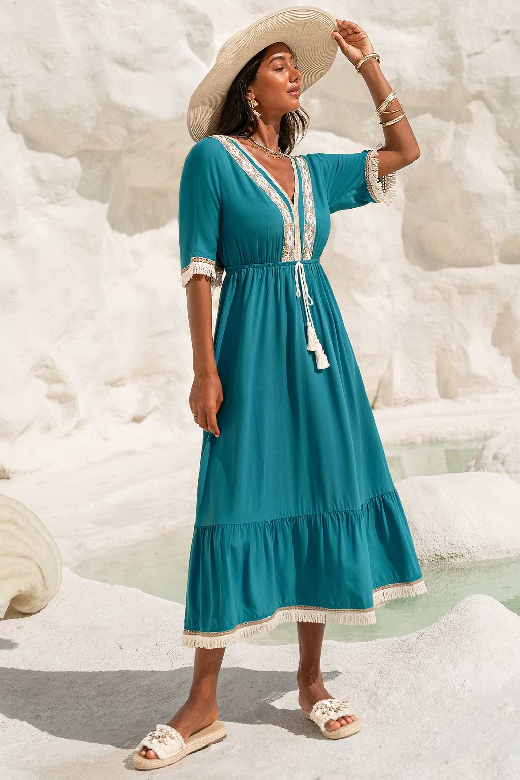 No Looking Back Blue Maxi Dress