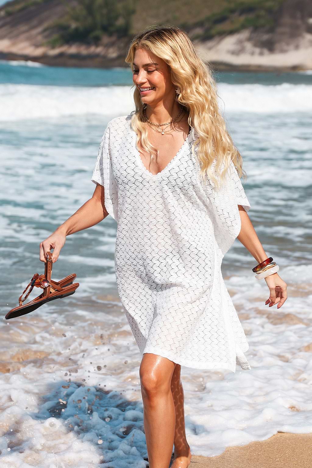 Turn the Tables White Cover-Up Mini Dress