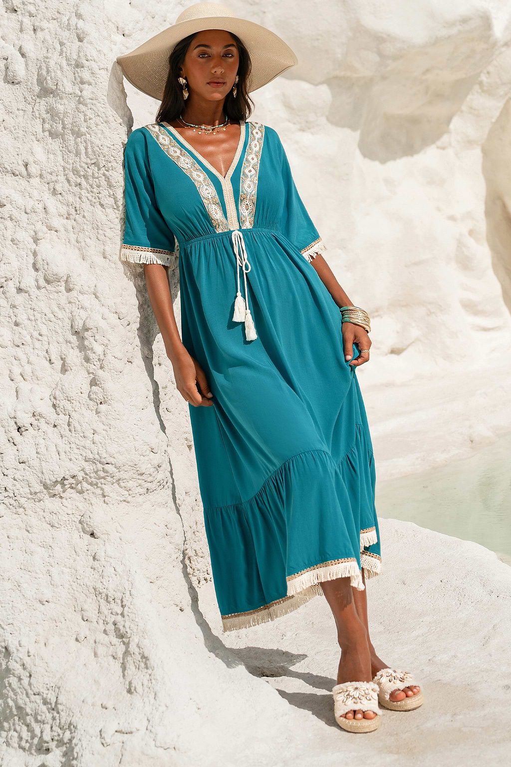 Vestido largo azul 