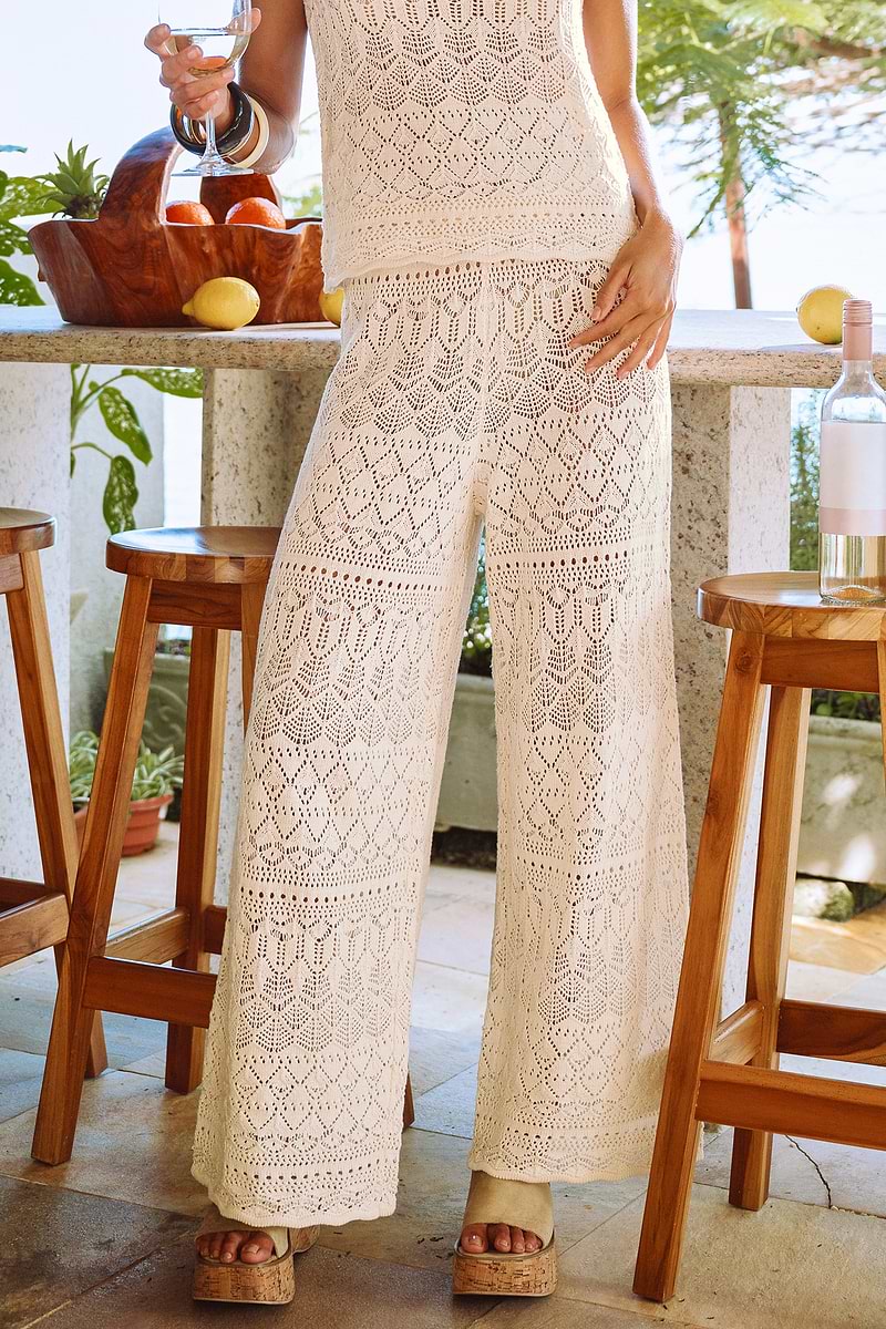 Pantalon cover up beige à jambe droite