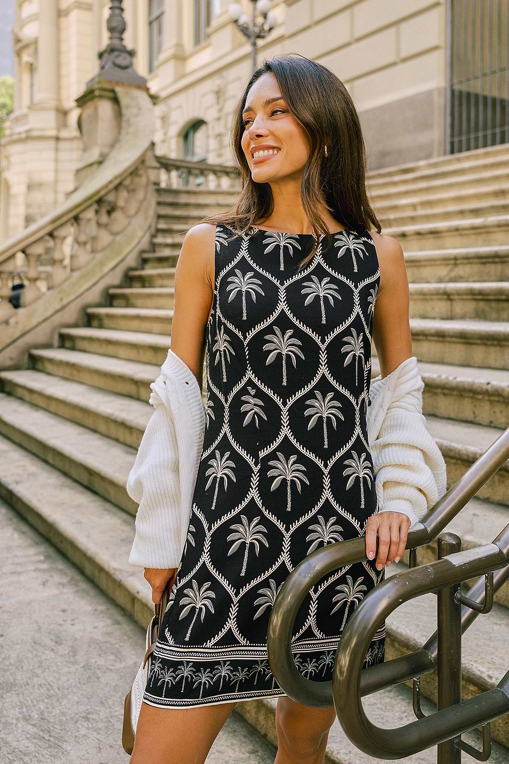 Island Postcard Tropical Mini Dress