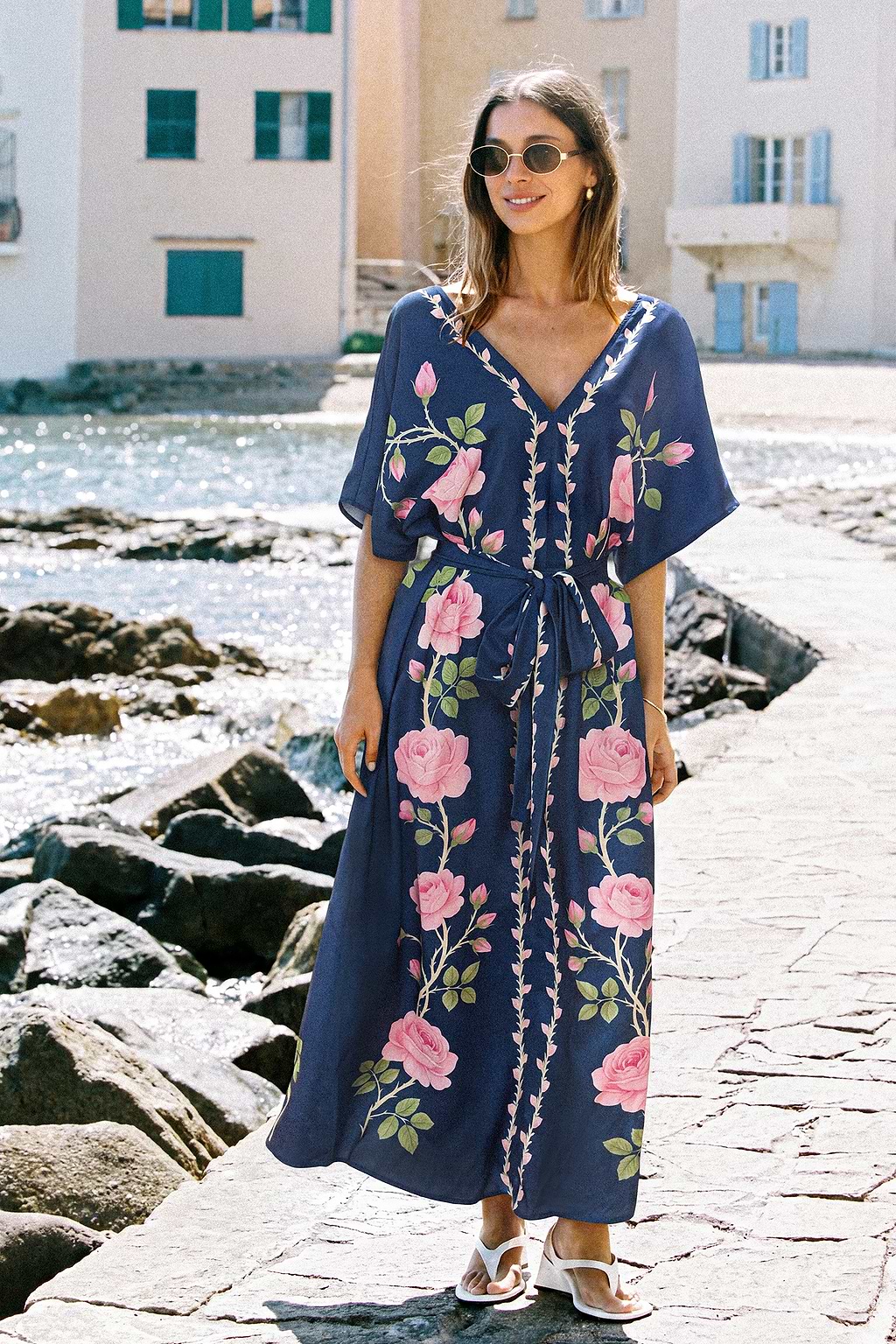 Midnight Rose Floral Maxi Dress