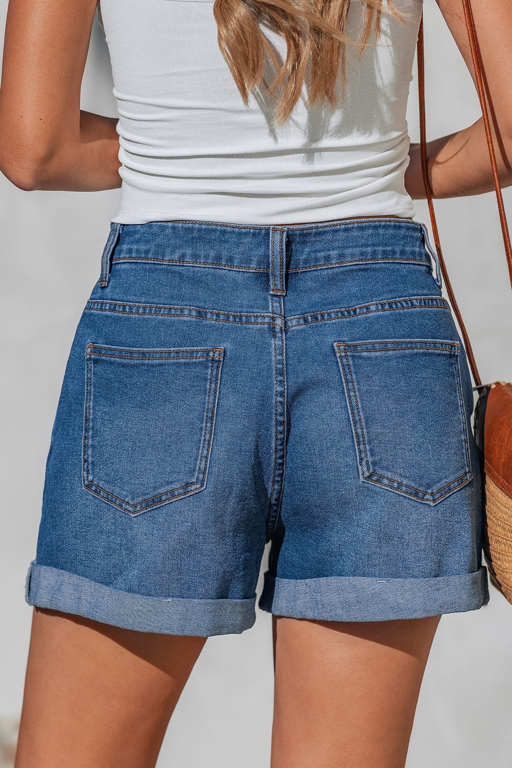 Literalmente yo  pantalones cortos vaqueros azules
