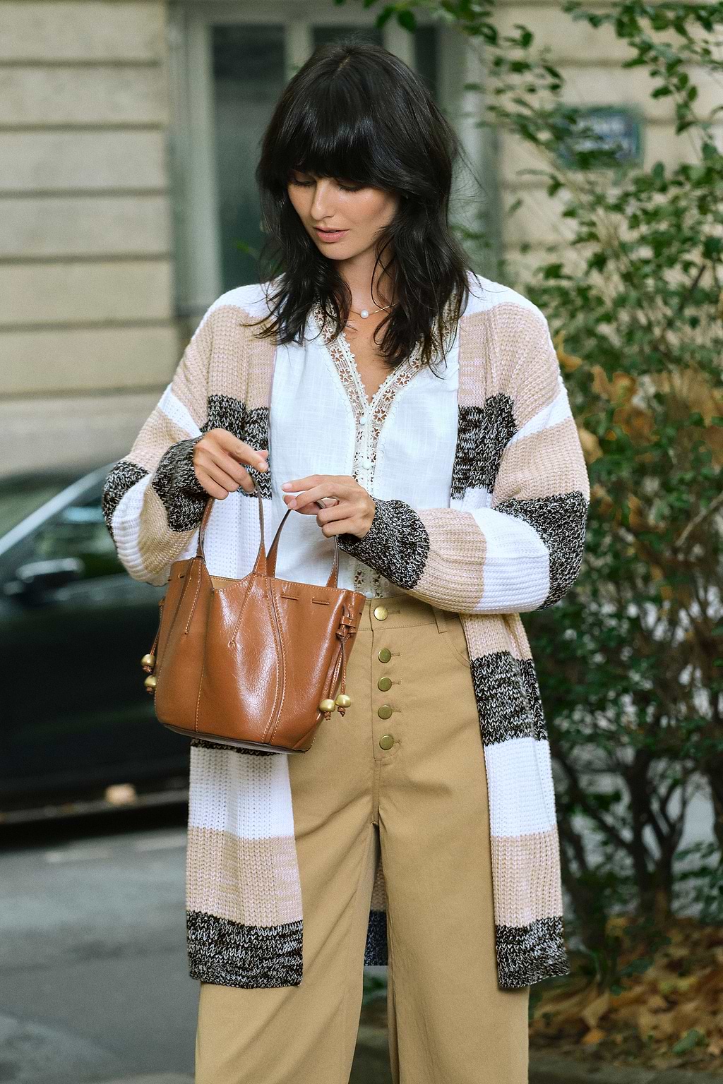 Striped Open Front Long Sleeve Duster Cardigan