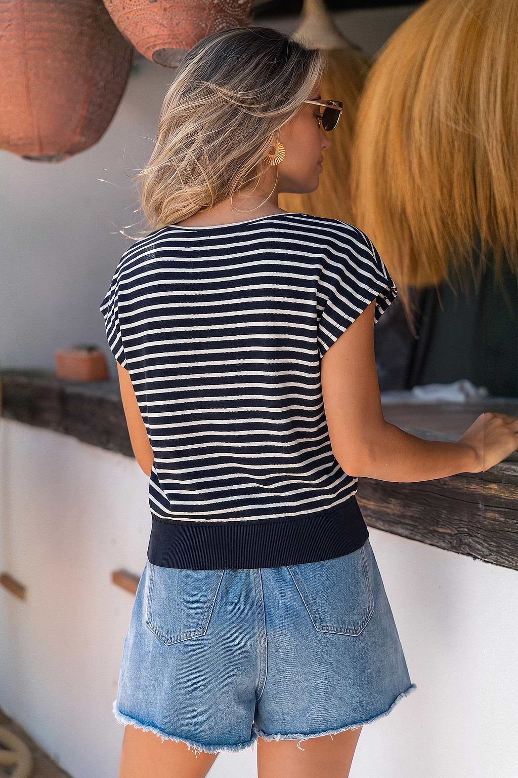 Fame Game Striped Top