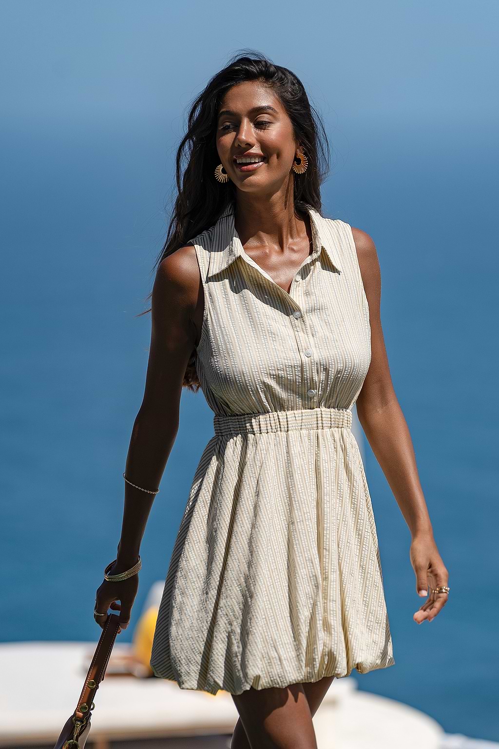 Portofino Stroll Striped Mini Dress