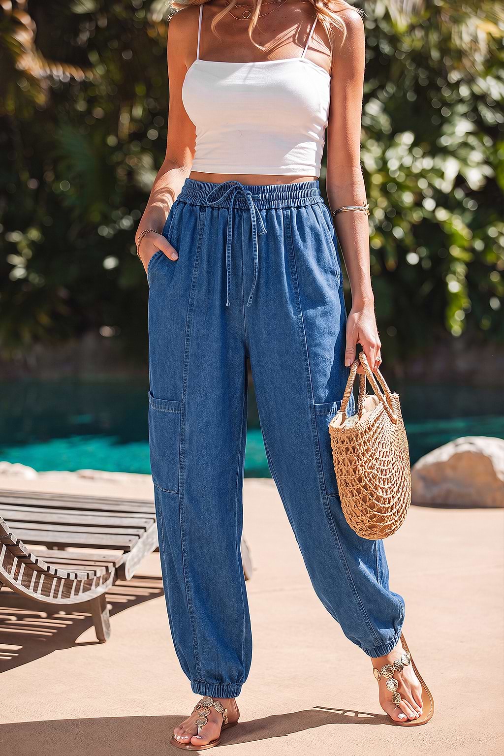 Più che mai pantaloni blu