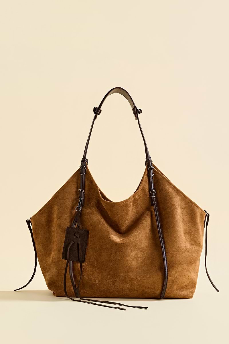 On the Go Faux Suede Bag