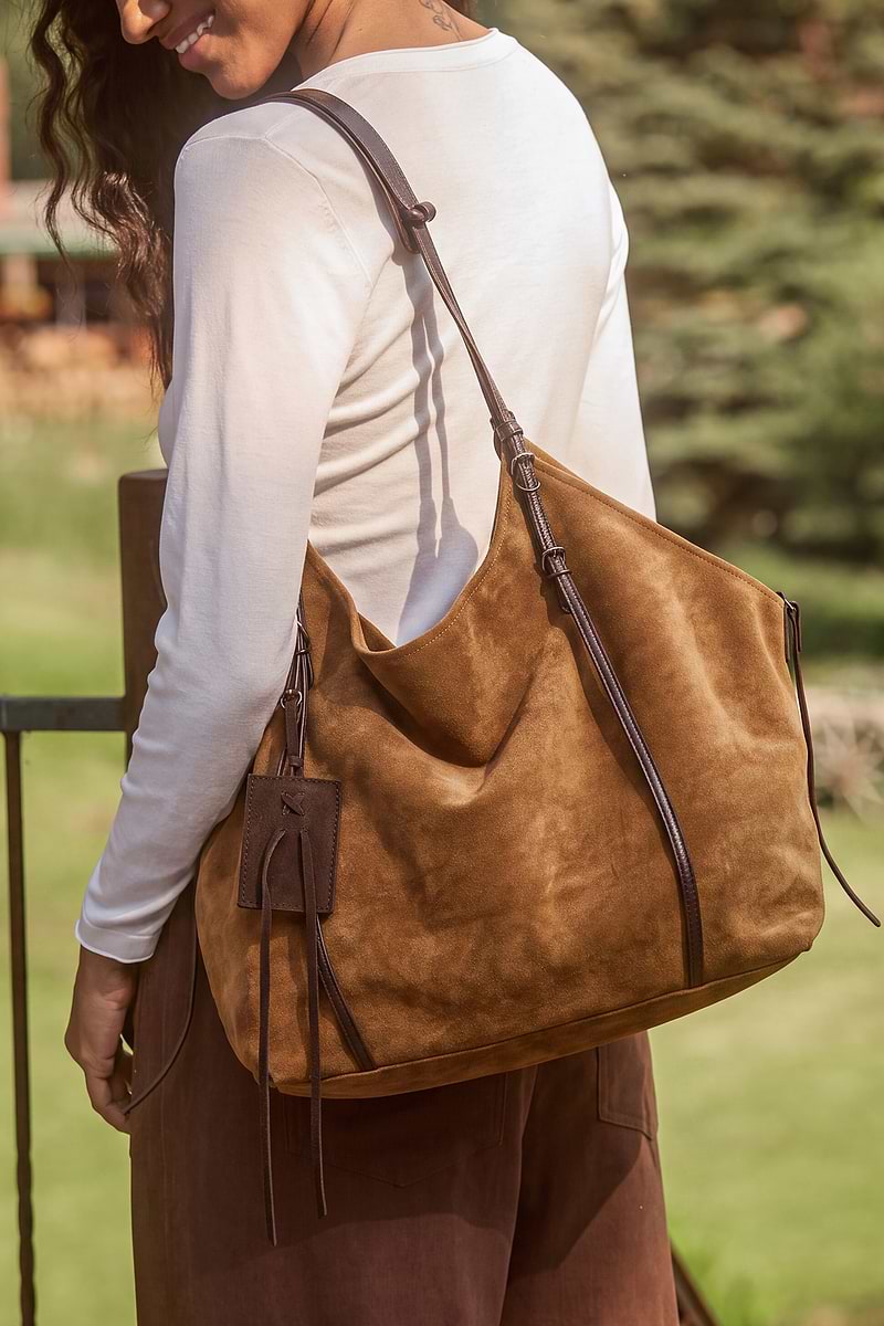 On the Go Faux Suede Bag
