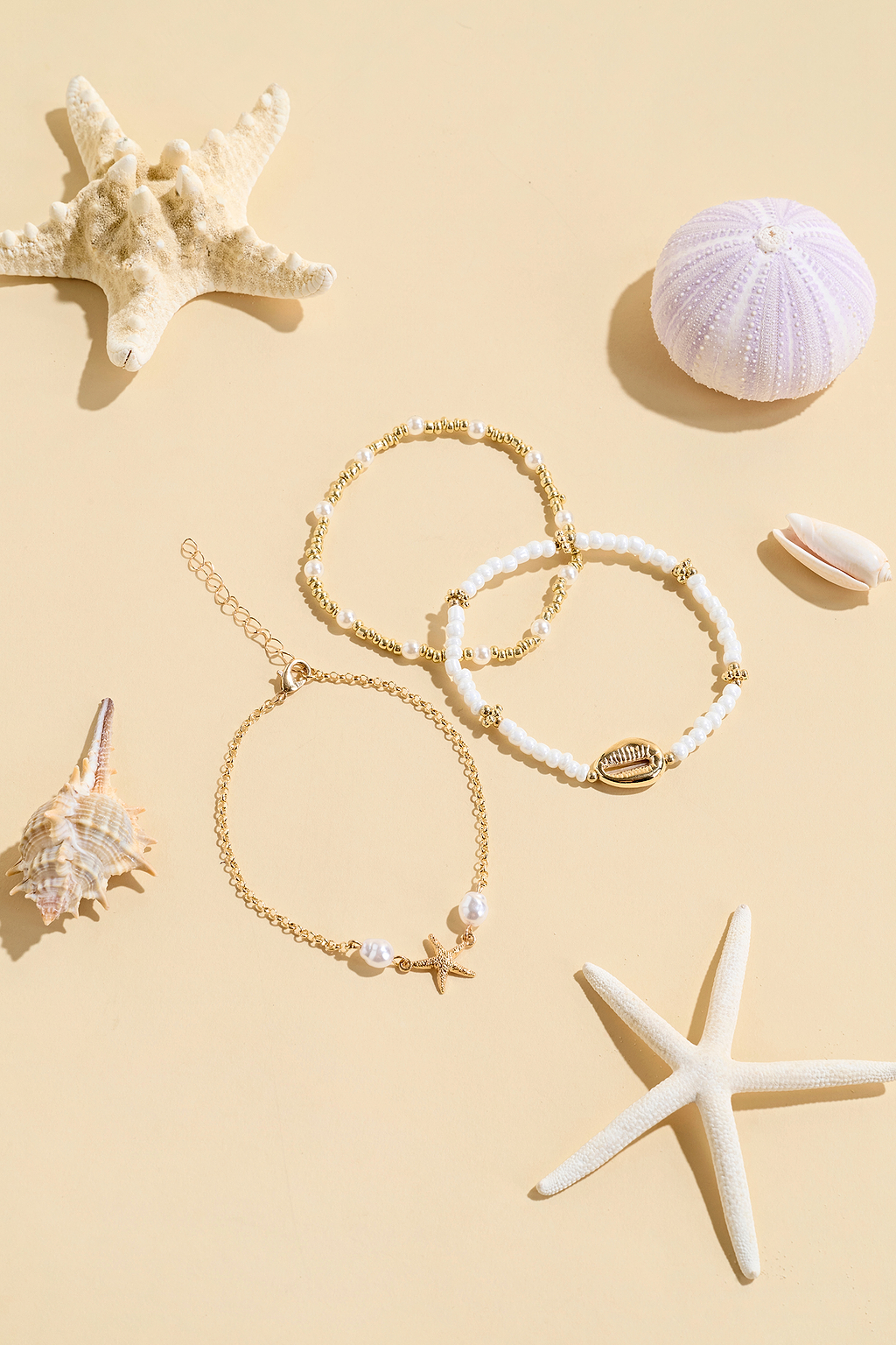 Summer Keepsake Gold-Tone Anklet Set