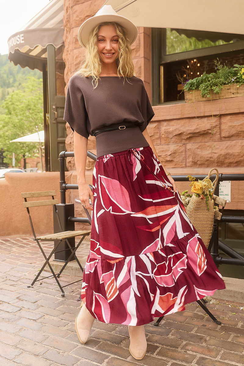 Meadow Walk Tropical Maxi Skirt