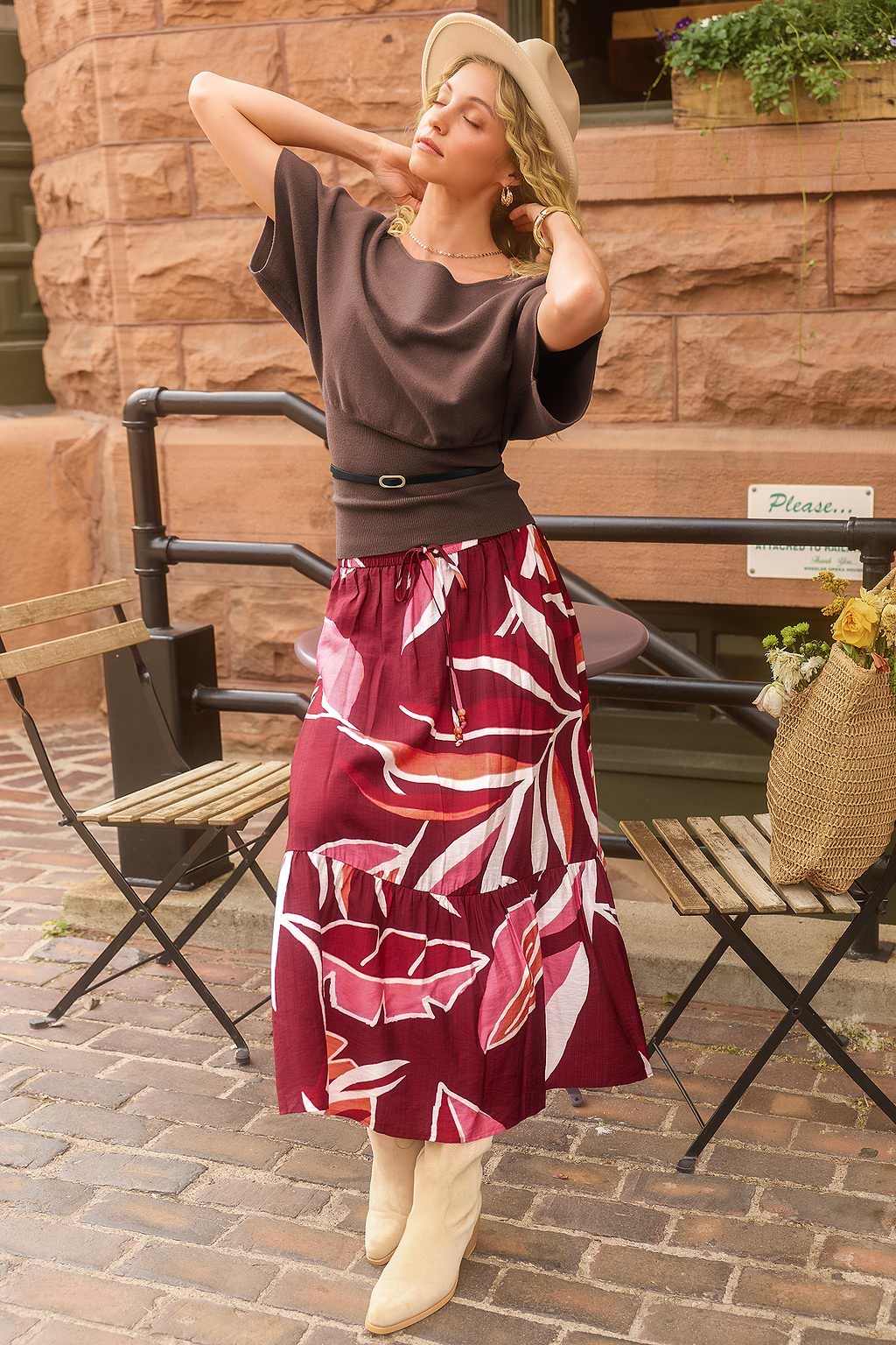 Alpine Retreat Belt Brown Sweater