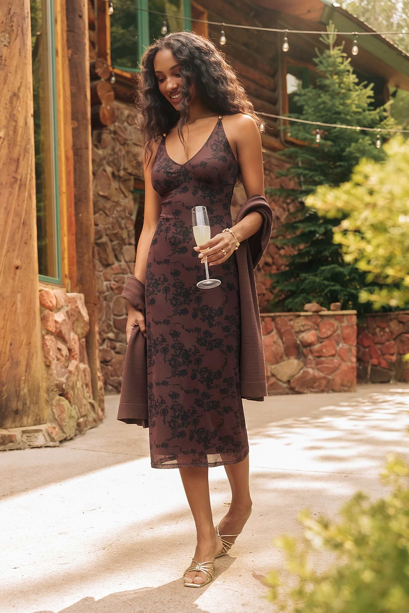 Chalet Soirée Floral Midi Dress