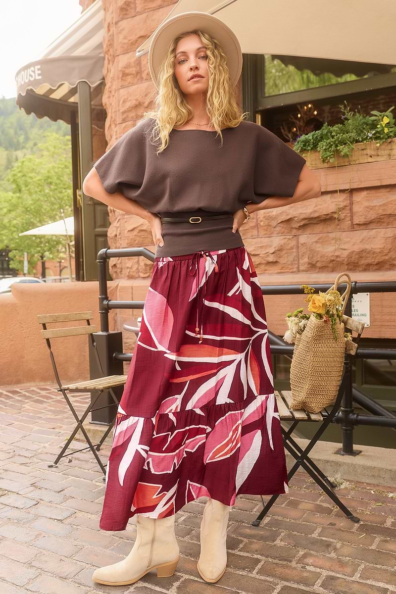 Meadow Walk Tropical Maxi Skirt