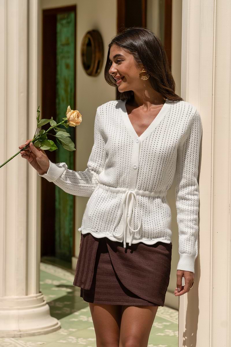 Paradise Calling White Cardigan