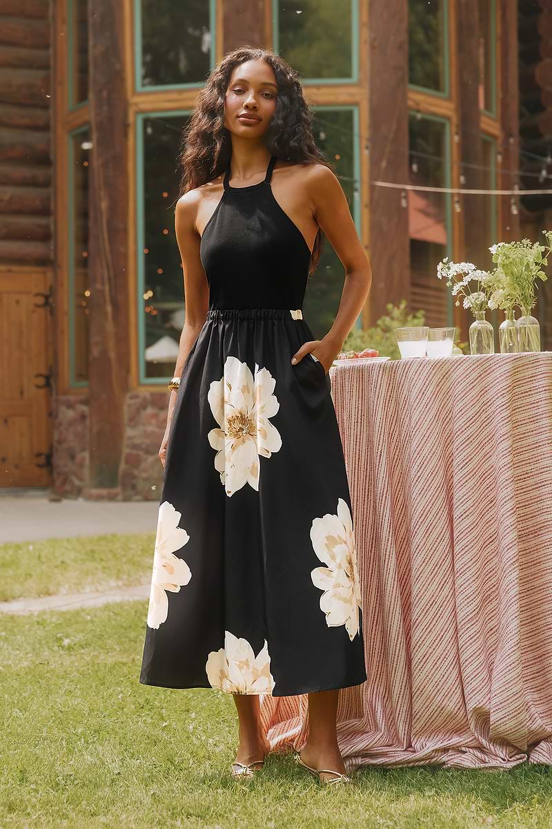 Moonlit Moment Floral Maxi Dress
