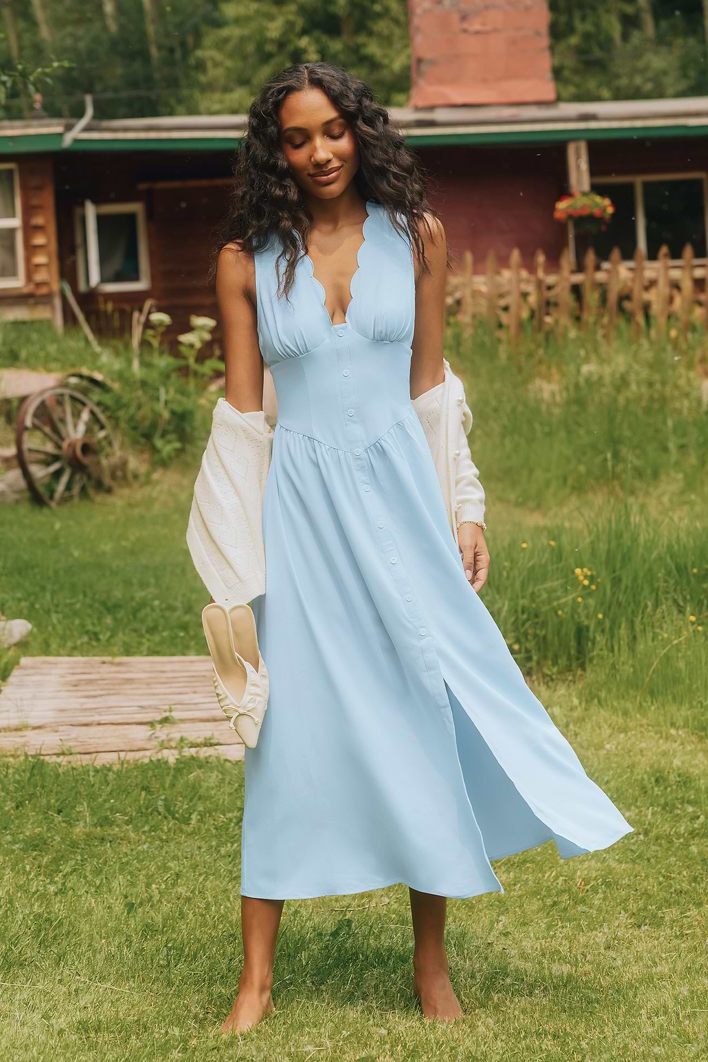 Abito lungo blu Little Hideaway