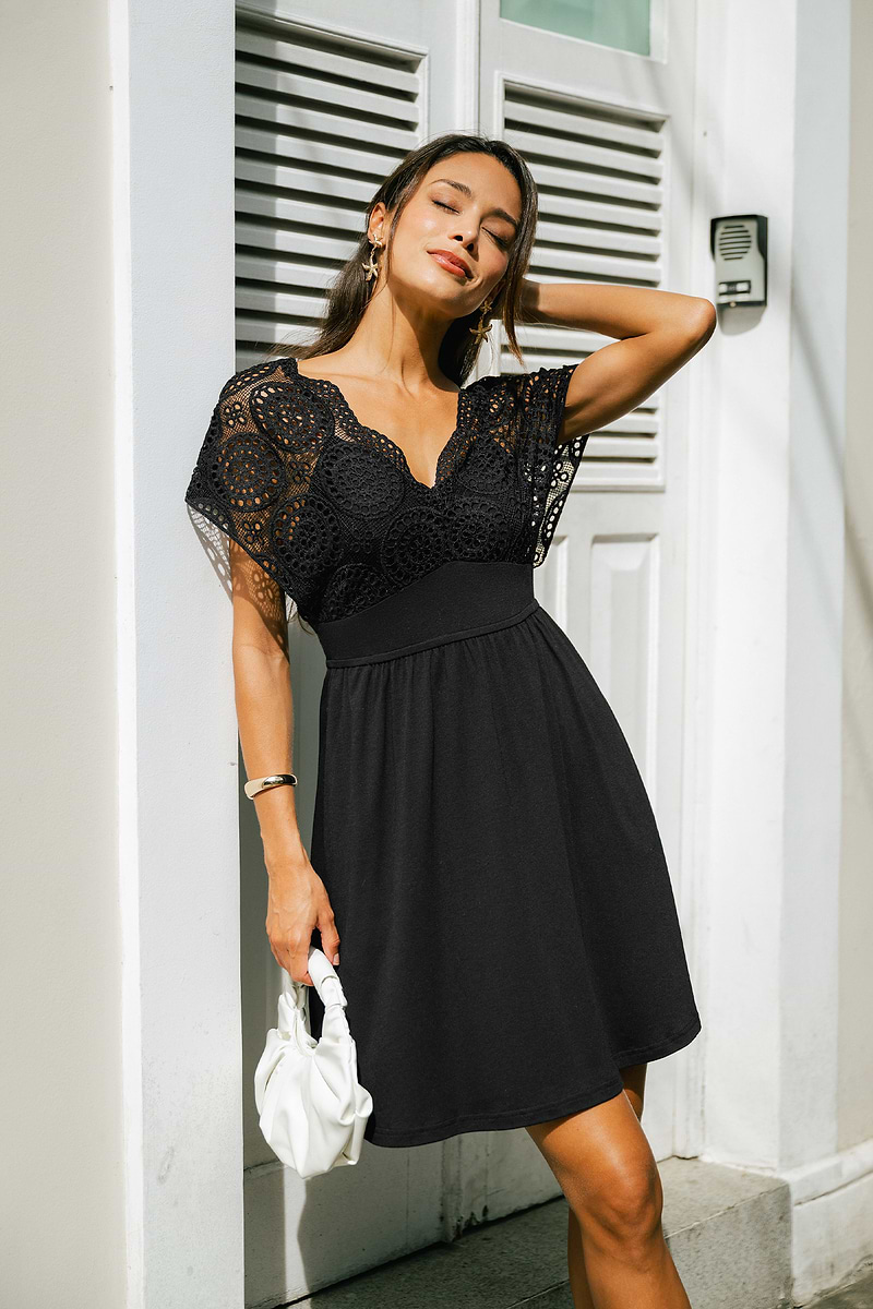 Star Crossed Black Mini Dress
