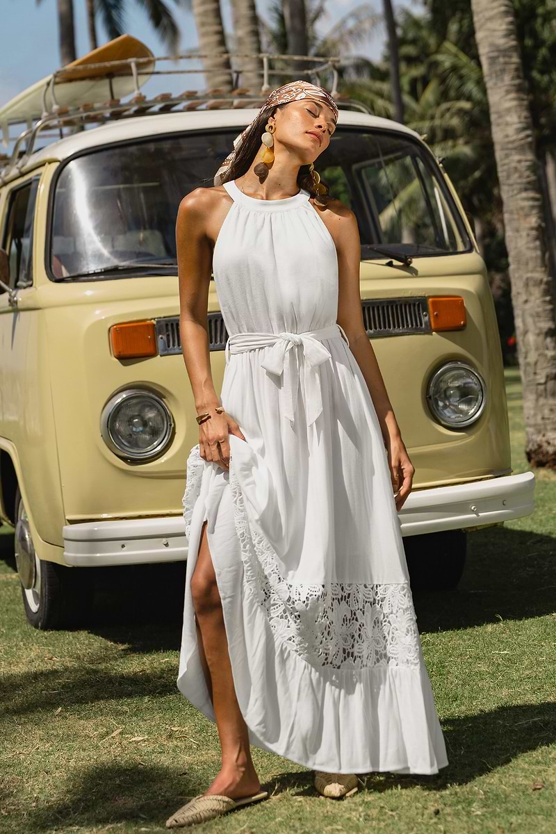 Lotus White Maxi Dress