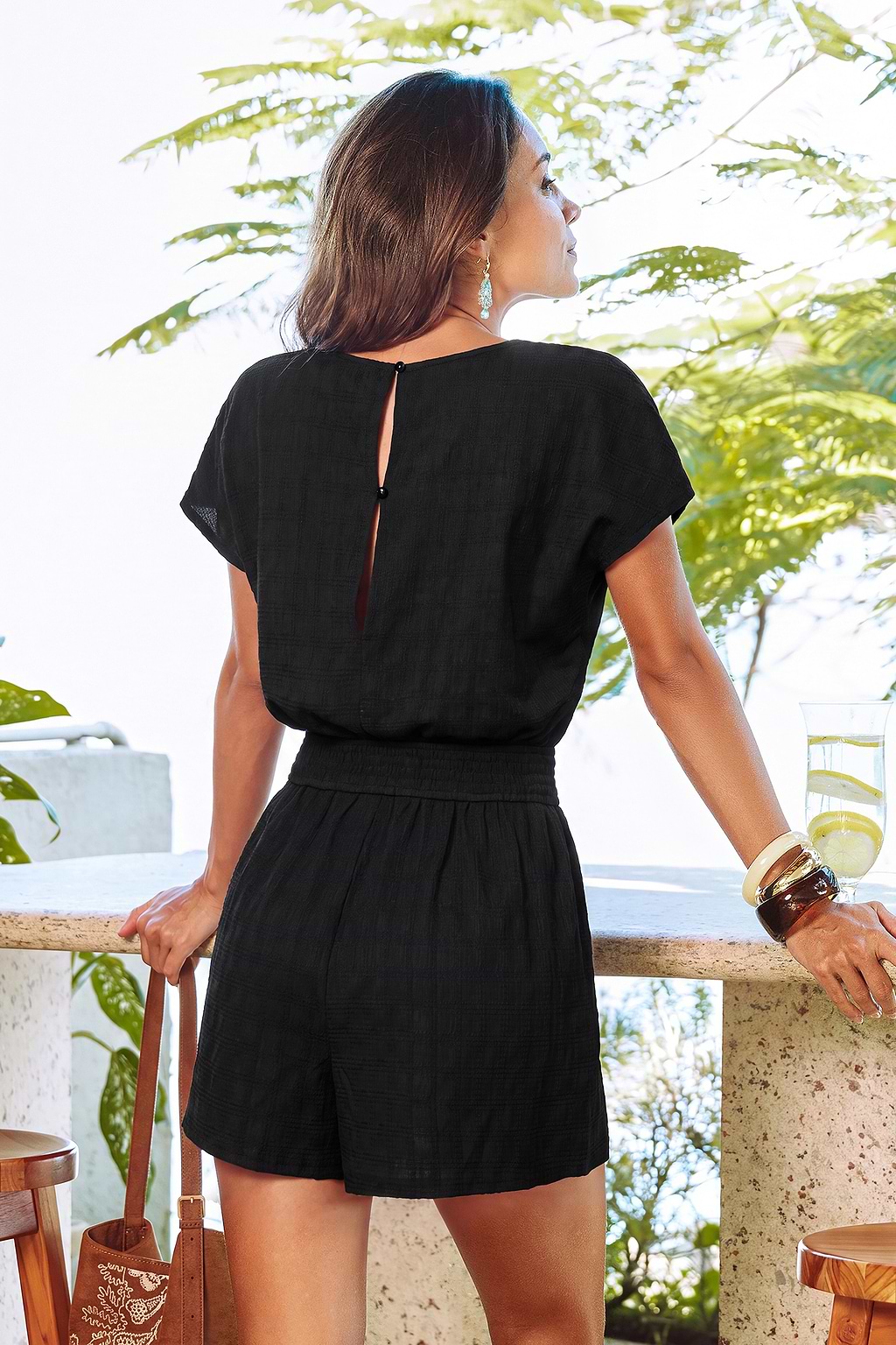 Walk in the Park Black Playsuit