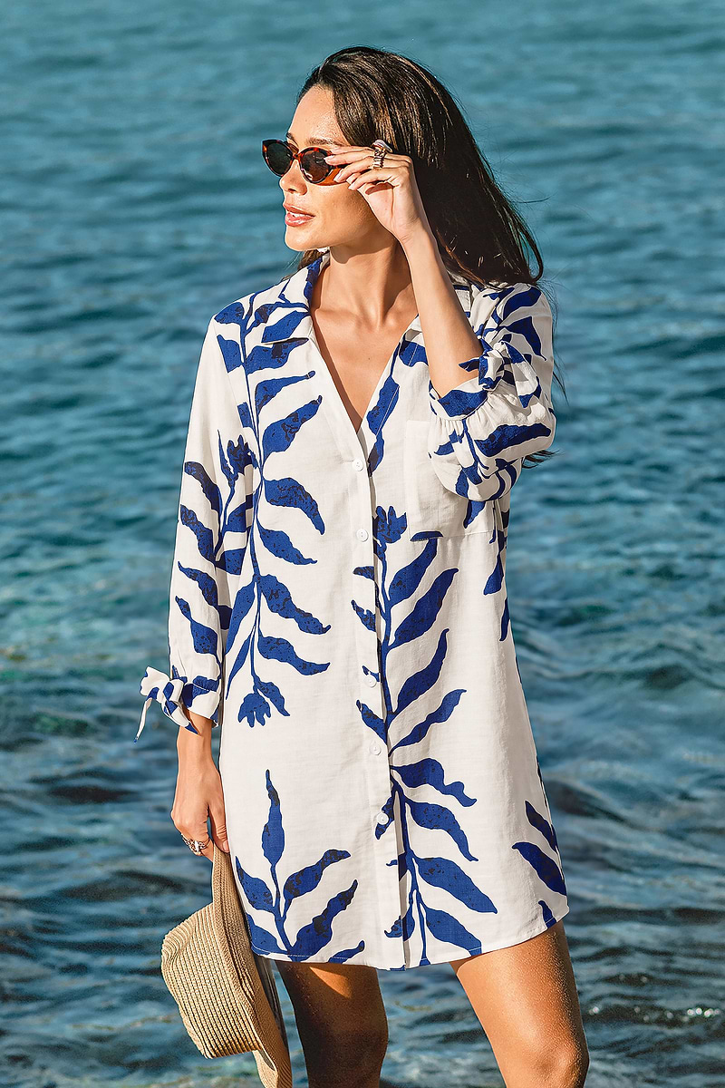 Mini abito copricostume tropicale Carpe Diem