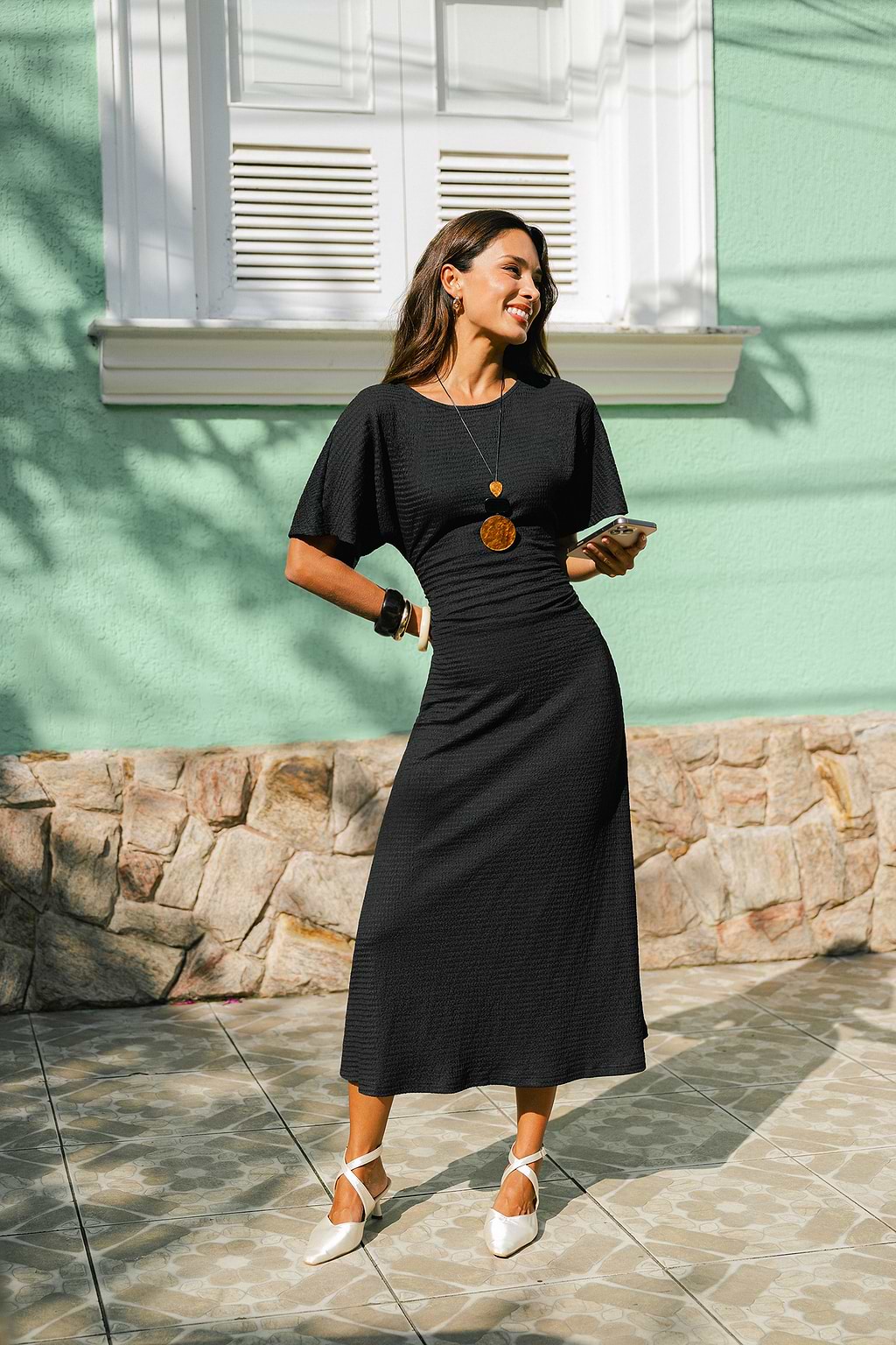 No Loose Ends Black Maxi Dress