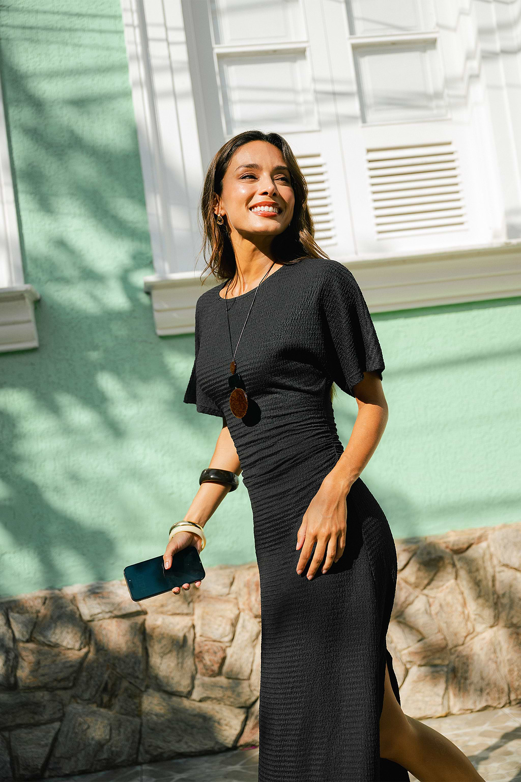 No Loose Ends Black Maxi Dress