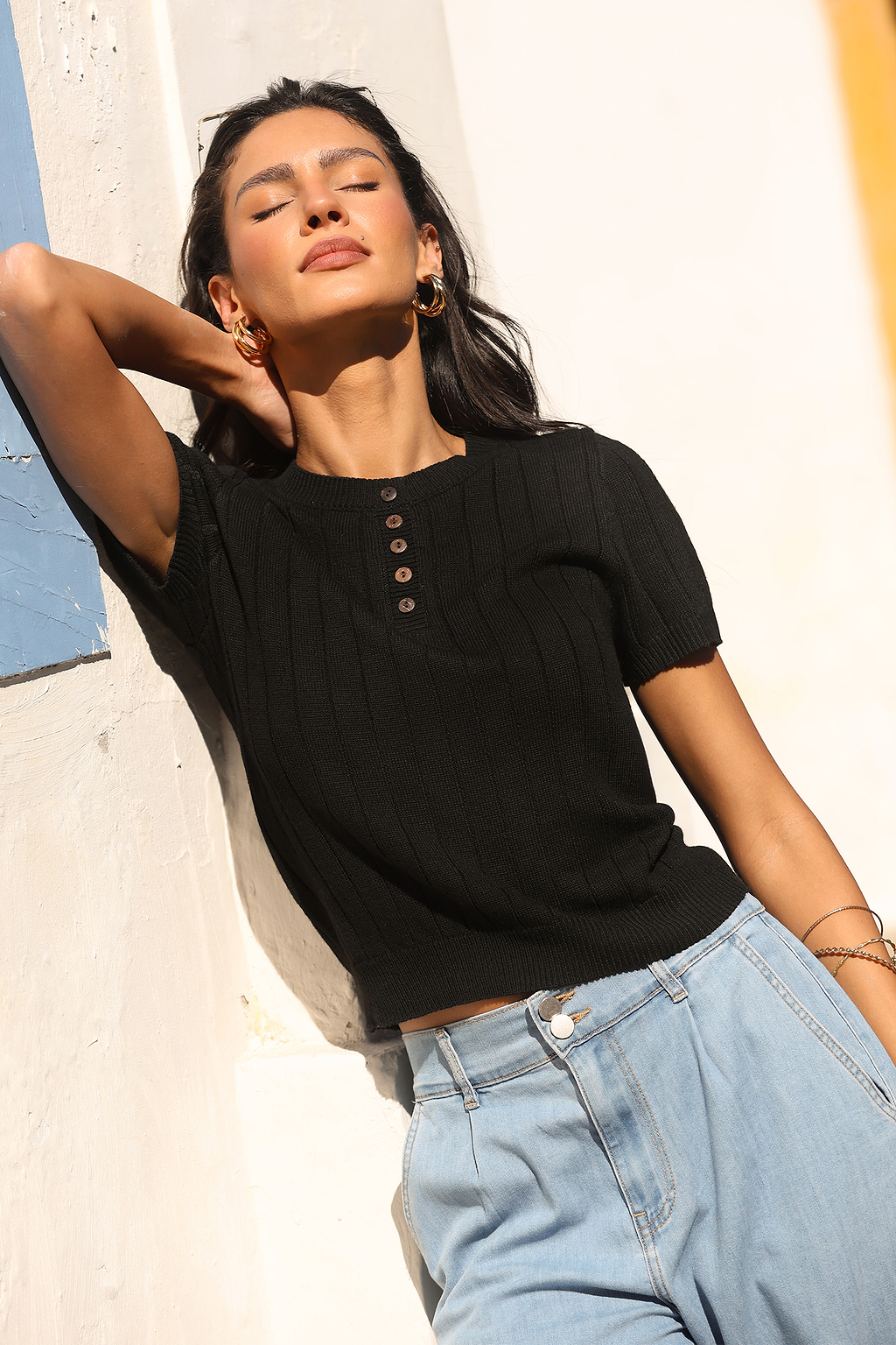 Down the Road Black Sweater