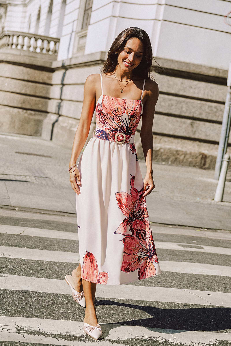 Honolulu Haze Floral Midi Dress