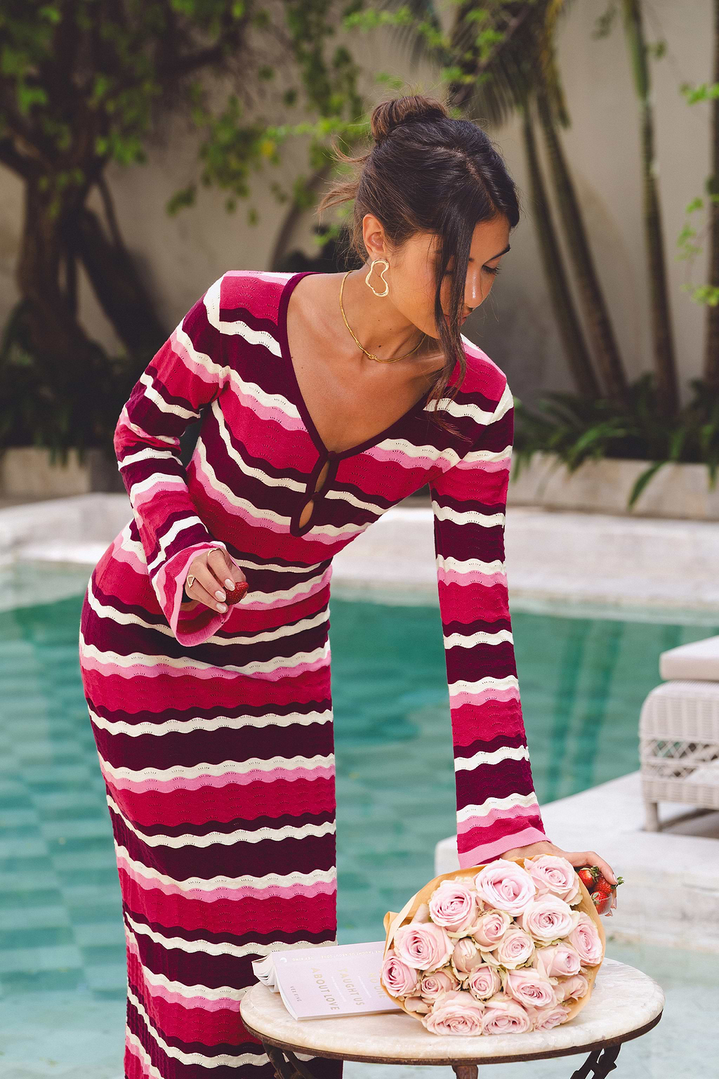 Wave Hello Chevron Maxi Dress
