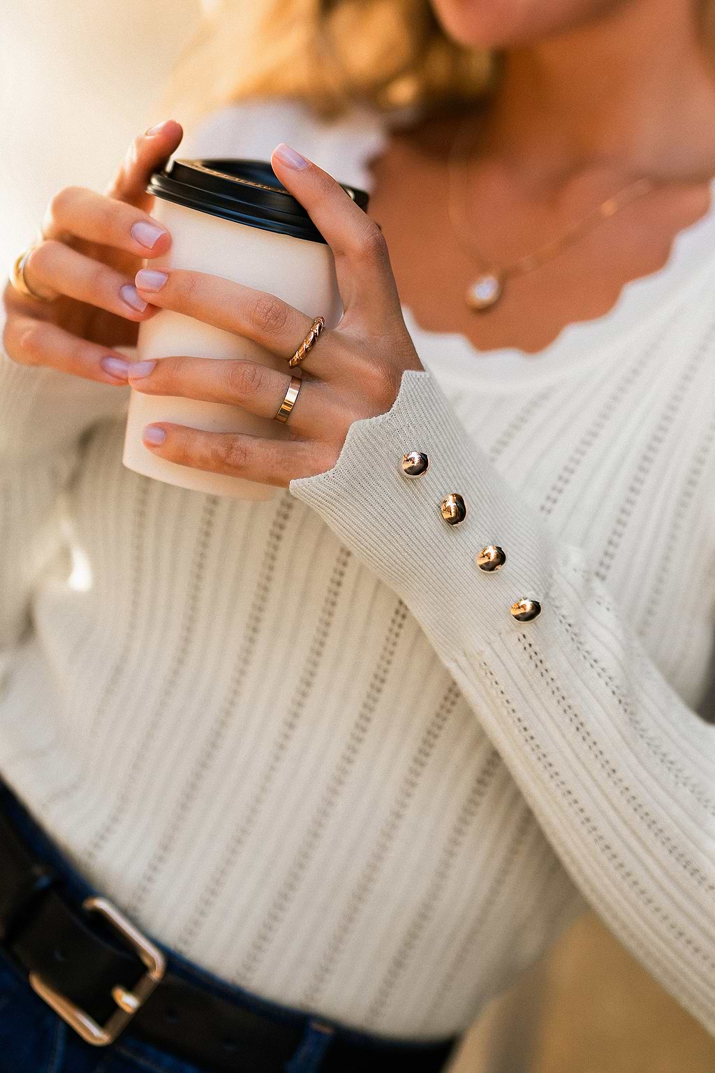 Downtime White Sweater