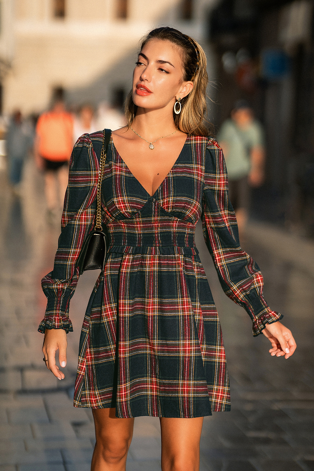 Staying Curious Plaid Mini Dress