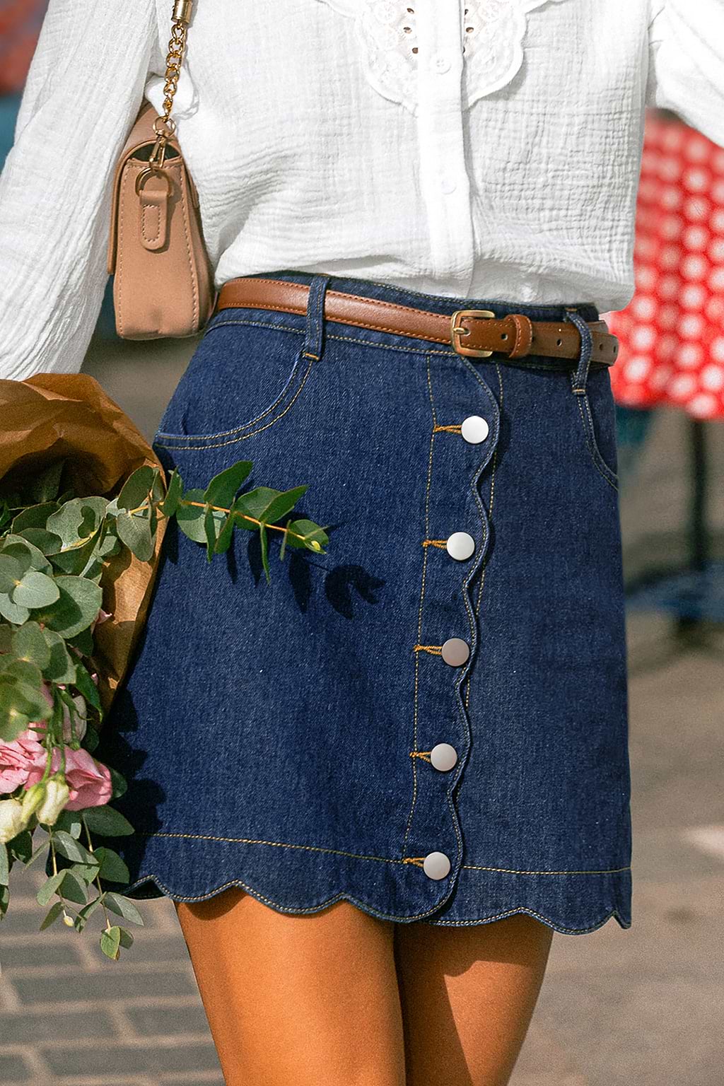August Sky Denim Mini Skirt