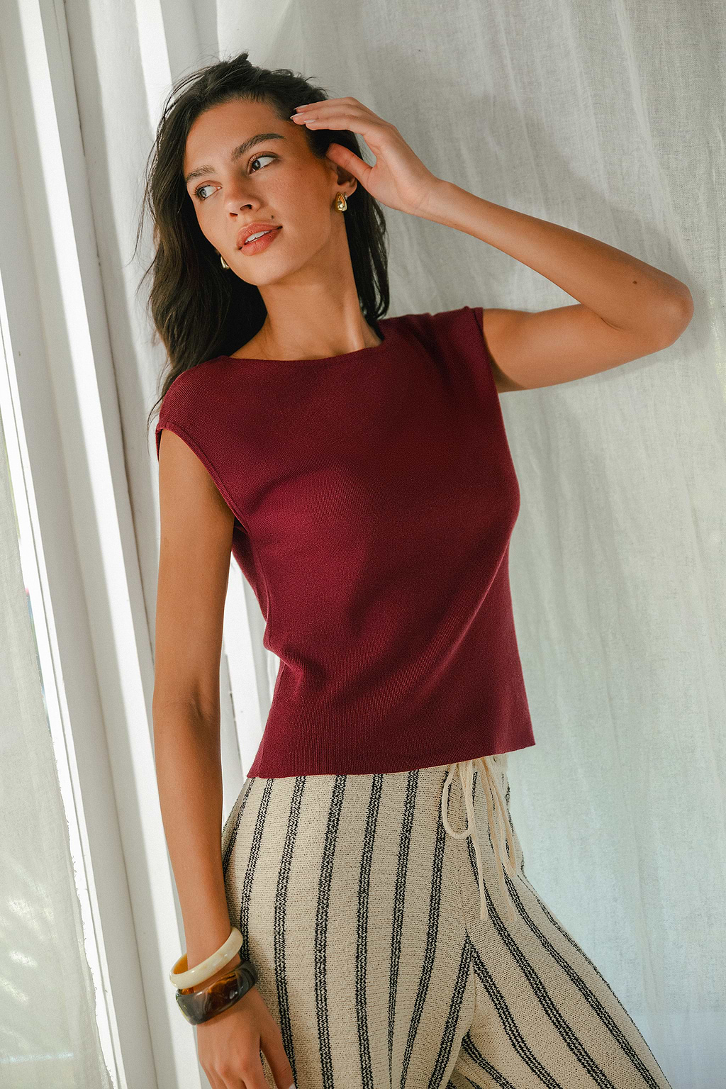 Dusk Rose Red Top