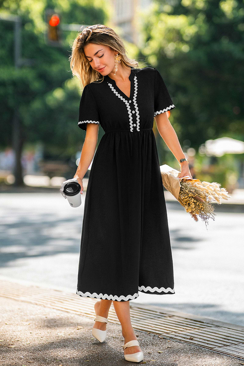 On a High Note Black Maxi Dress
