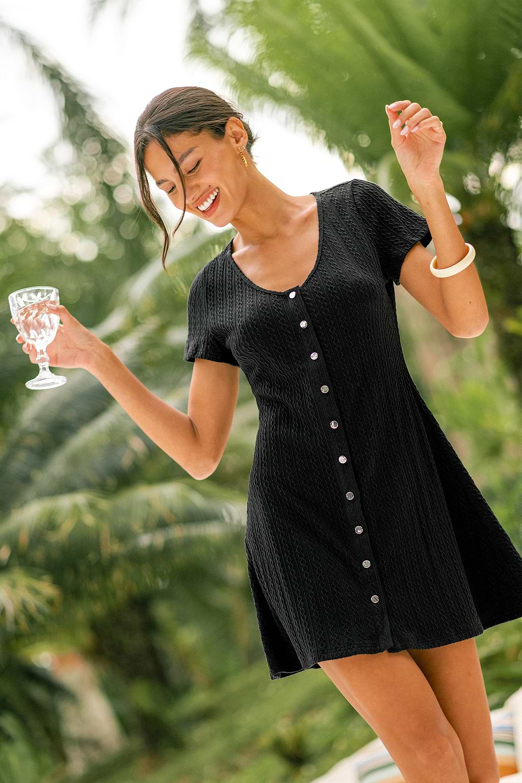 Come Along Black Mini Dress