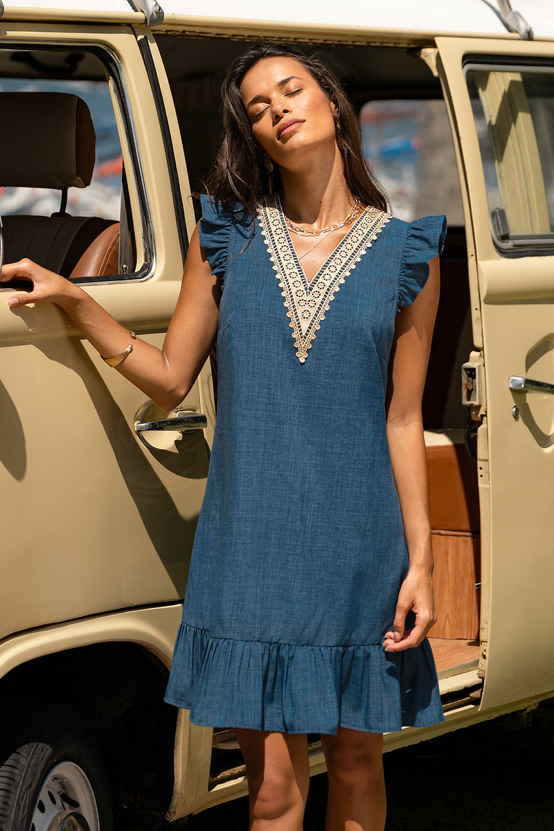 You First Blue Mini Dress