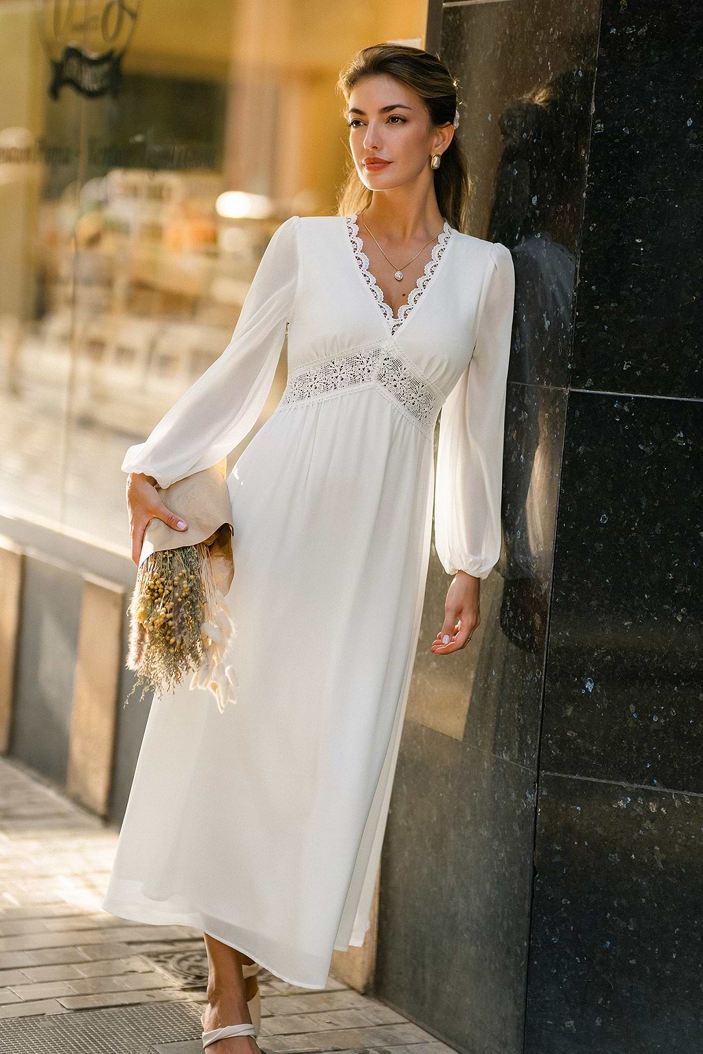 Ethereal Vibe White Maxi Dress