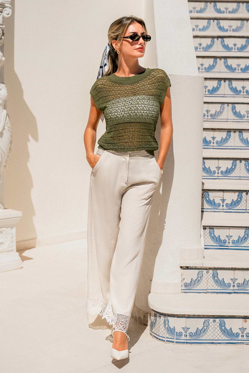Summer Never Ends Green Knit Top
