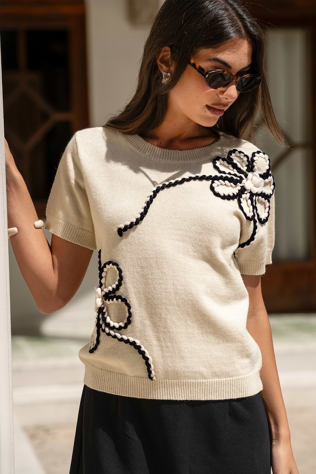 Close to Home Floral Knit Top