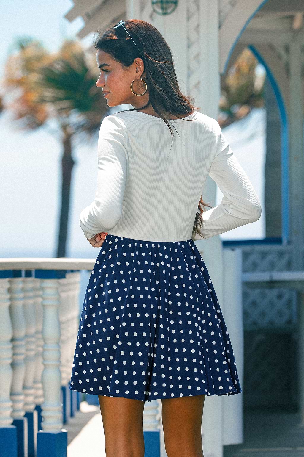 Early Dusk Polka Dot Mini Dress