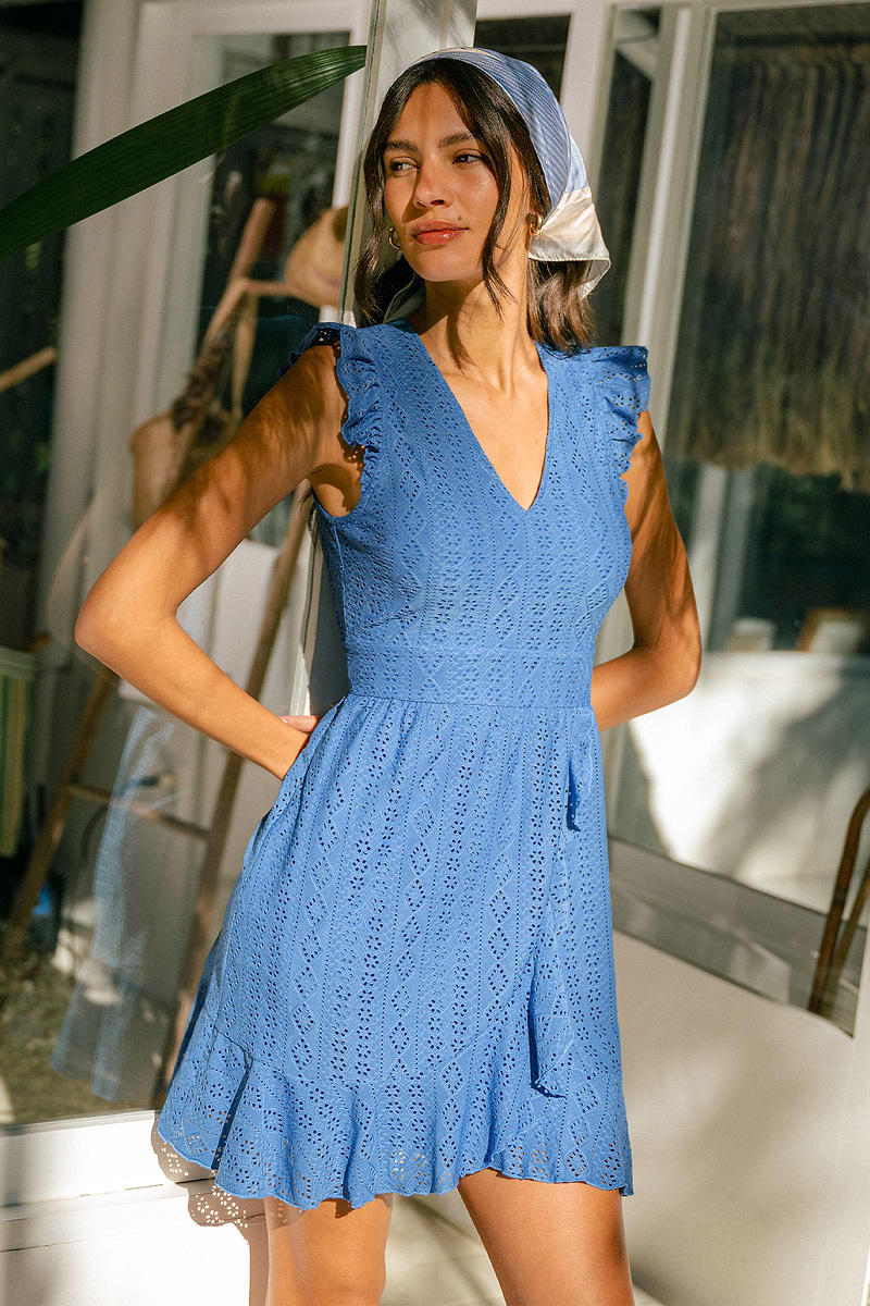 Change of Pace Blue Mini Dress