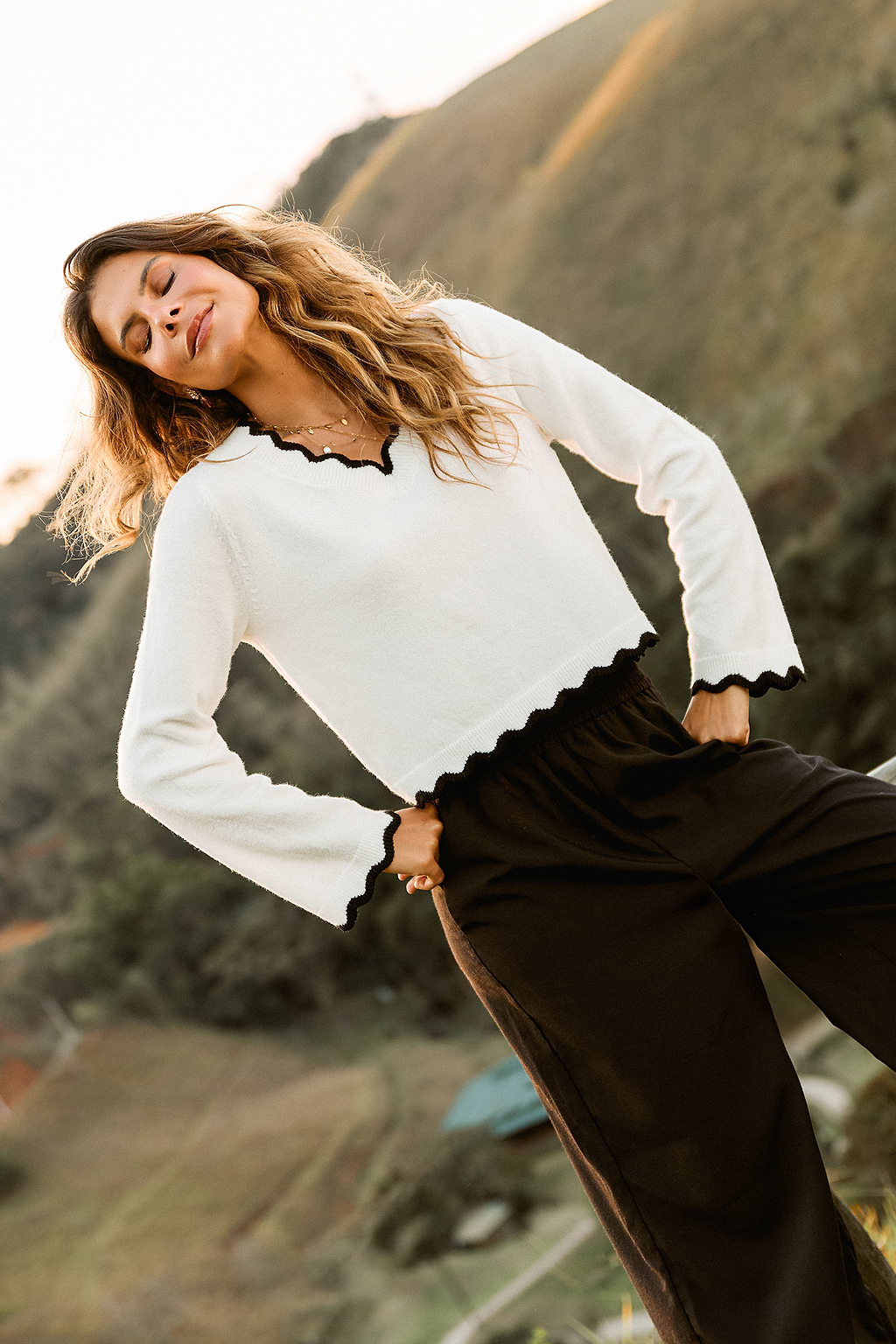 Staying In White Sweater