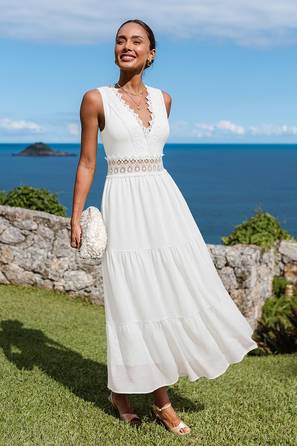 Little Details White Maxi Dress