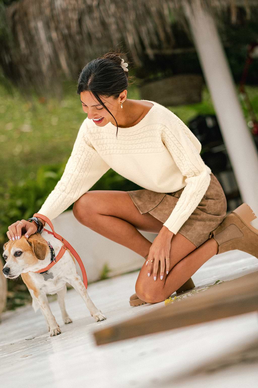 Along the Way Beige Jumper
