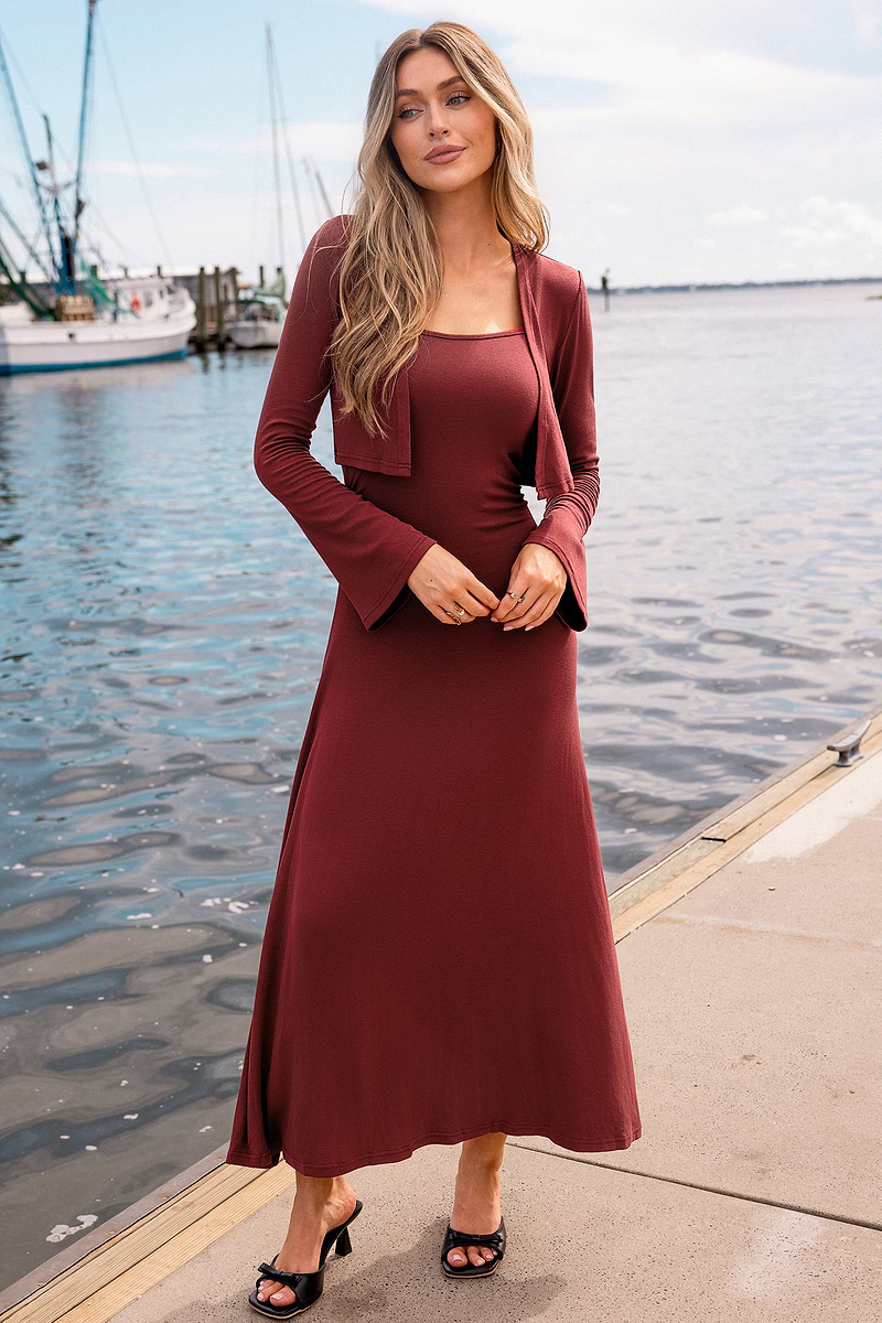 Mulberry Sky Brick Midi Dress Set