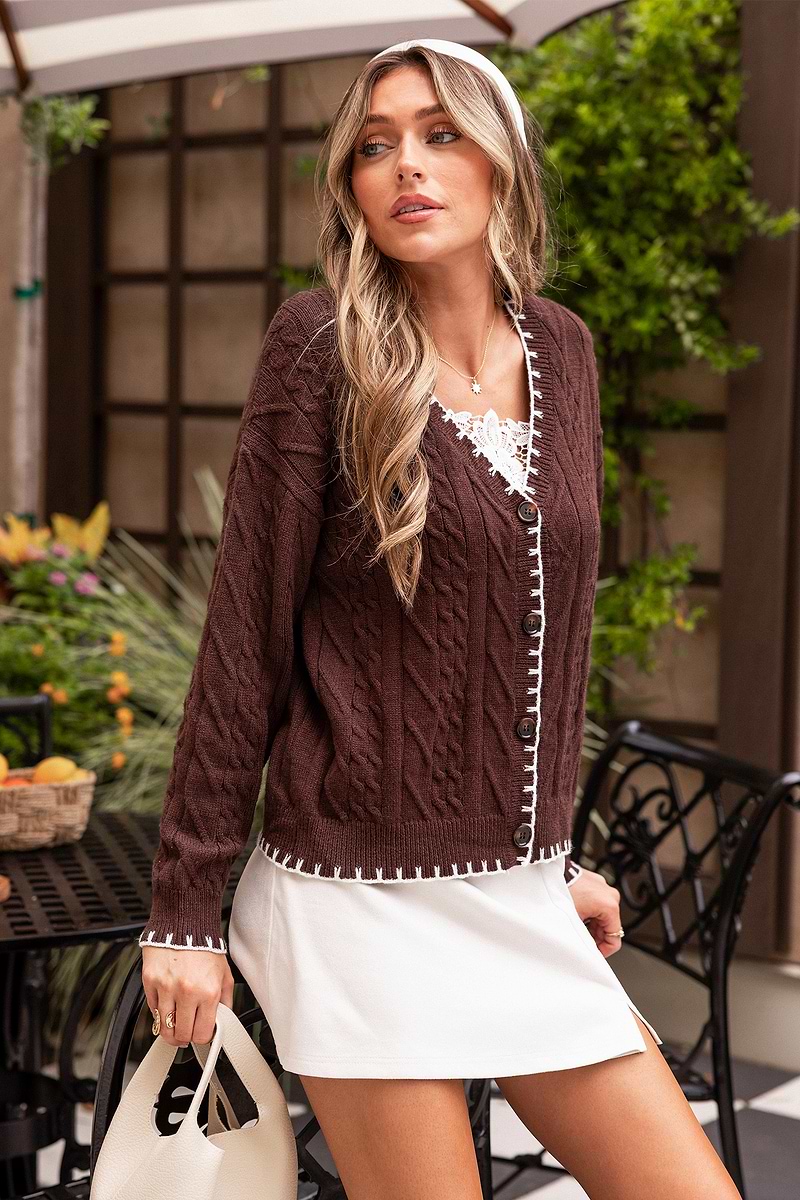 Cardigan marrone del club del libro