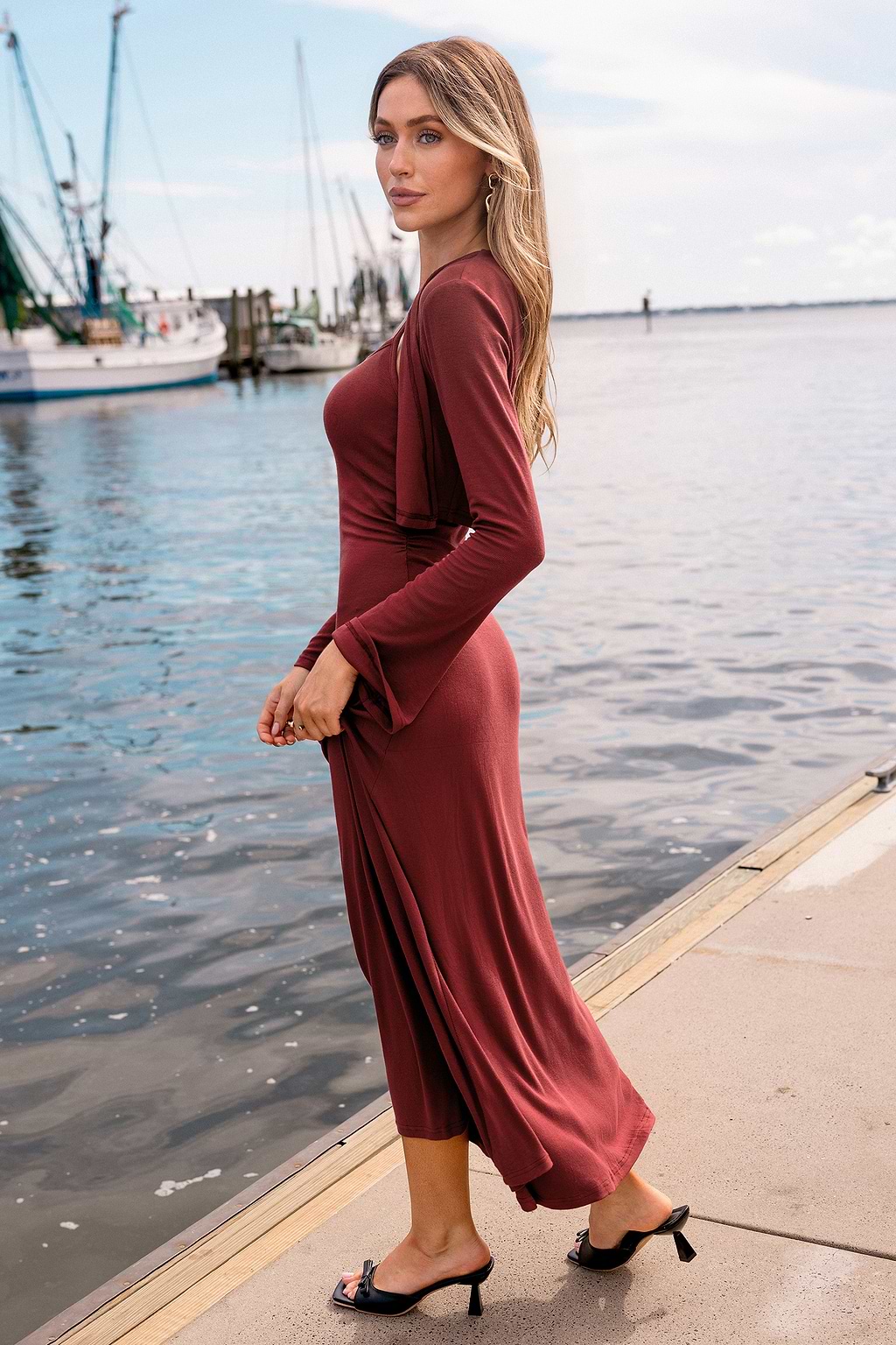 Conjunto de vestido midi Mulberry Sky Brick